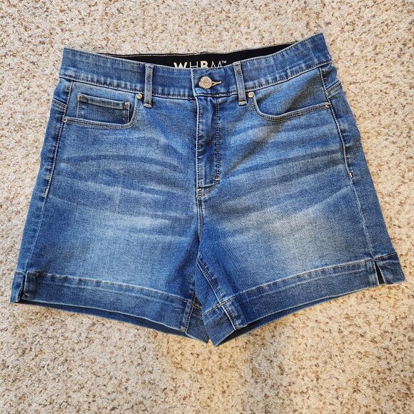 WHBM 5" Denim High-Rise Shorts, Size 6, Like New - Picture 2 of 6